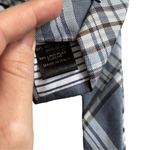 BAGUTTA Plaid Silk Men’s Tie - Picture 5 of 6